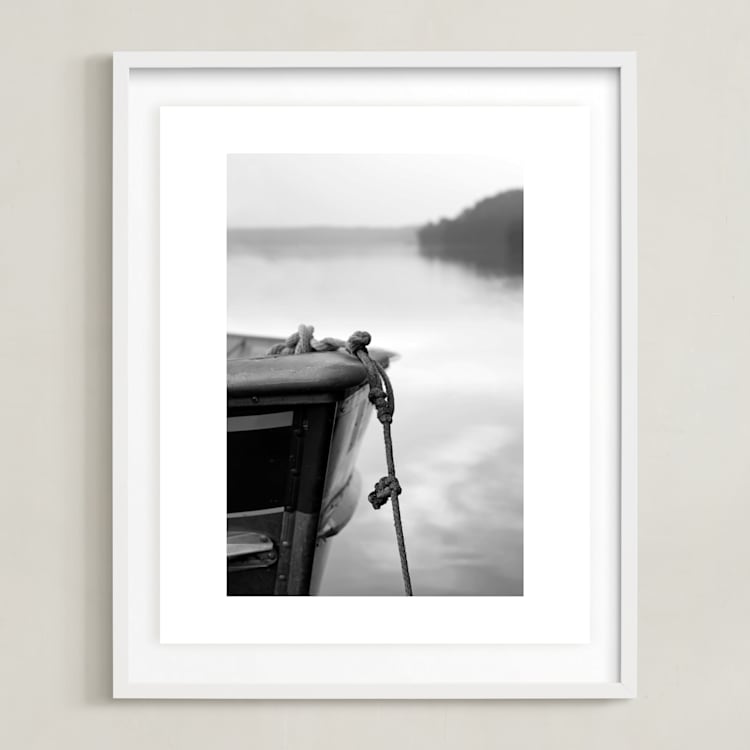 "from here to there" - Art Print in Misty Grey by Karen Kaul - Framed