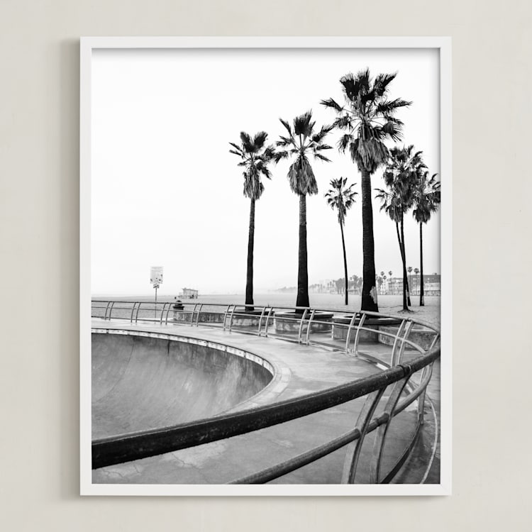 "Concrete Wave" - Art Print in Concrete Grey by Irene Suchocki - Framed