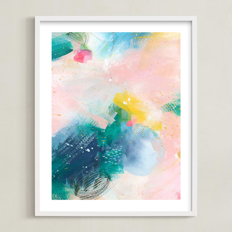 "Creme Peche" - Art Print in Peaches and cream by A Real Peach Studio - Framed