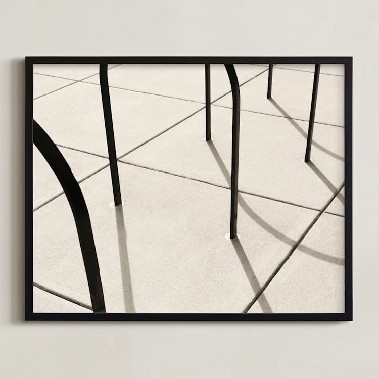 "Curves and Lines" - Art Print in Sepia by Megan Monismith - Framed