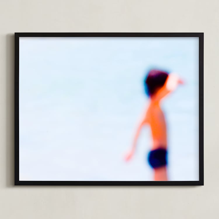 "Sdot Yam beach" - Art Print in Light Blue by Tal Paz-Fridman - Framed