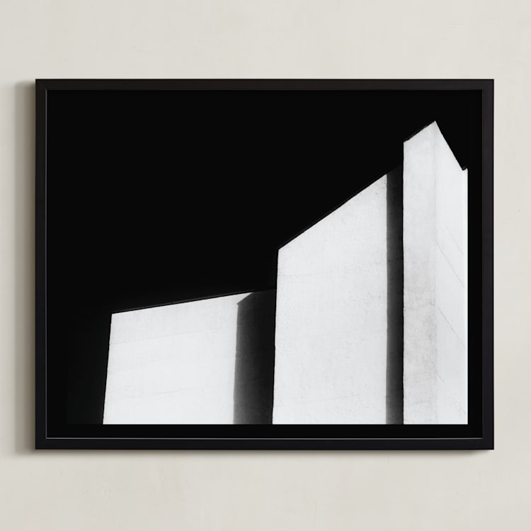 "Architecture Noir" - Art Print in deep black by Kaitie Bryant - Framed
