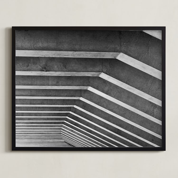 "Light and Shadow" - Art Print in Cement Gray by Krissy Bengtson - Framed