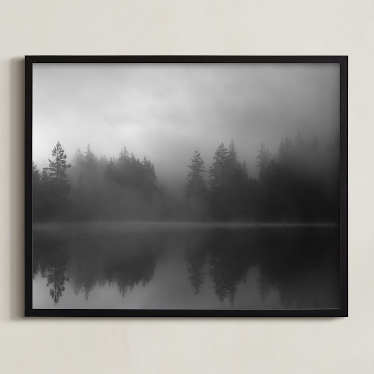 "Fog Reflection" - Art Print in Grey by Jennifer Morrow - Framed