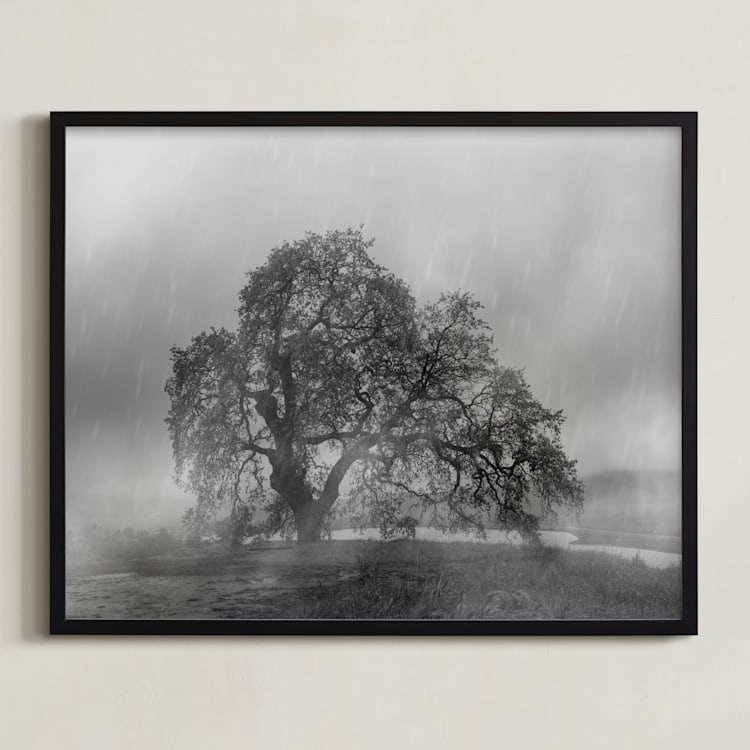 "in the rain" - Art Print in Stormy by Crystal Lynn Collins - Framed