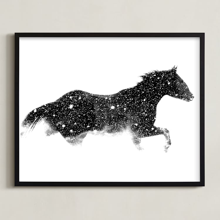 "Snow Chaser" - Art Print in Frost by Leslie Le Coq - Framed