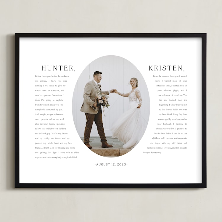 "Our Vows: Framed Photo" - Framed Photo in White by Sarah Curry - Framed