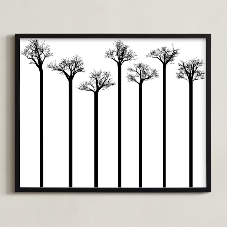 "Stand Tall" - Art Print in black on white by Leanne Friedberg - Framed