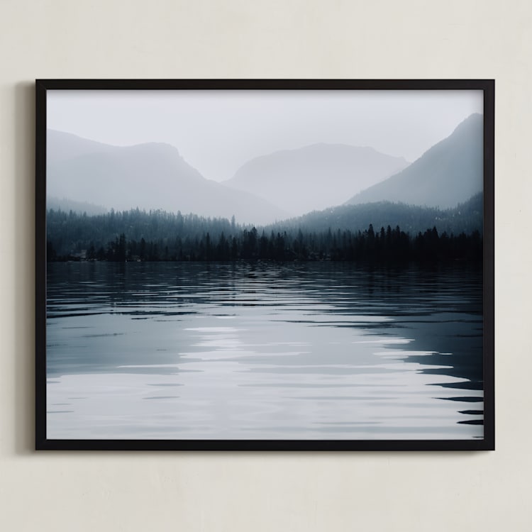 "glassy waters" - Art Print in Mist by Alicia Abla - Framed