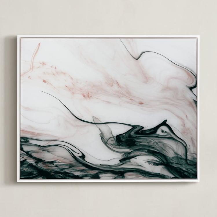 "Ethereal Flow" - Art Print in Ocean Sunset by Melanie Severin - Framed Canvas