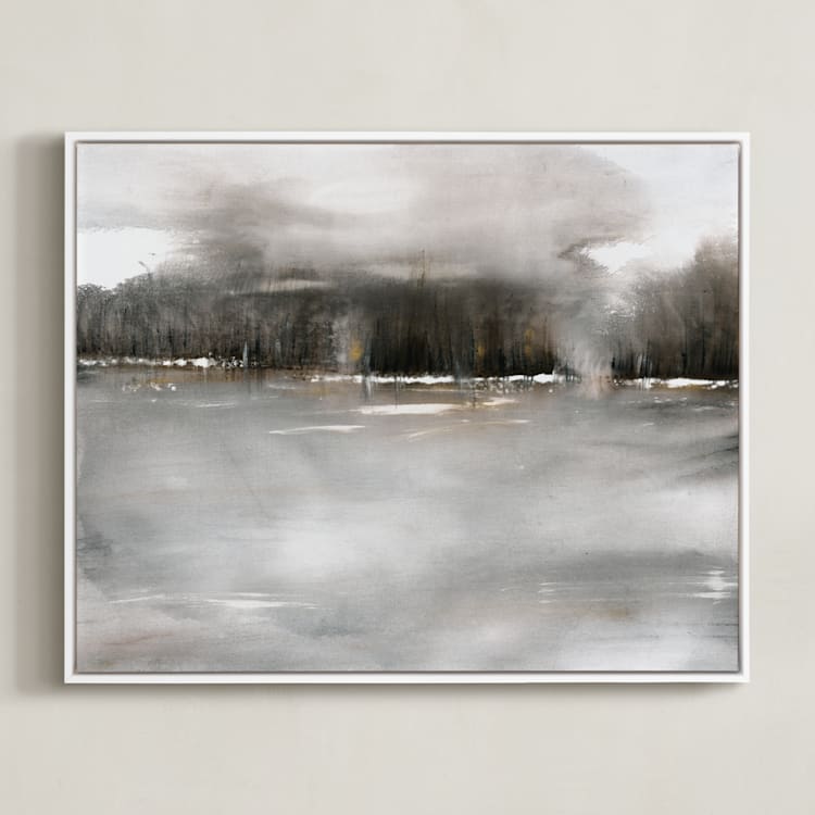 "You Never Know" - Art Print in Grey by Michelle Jean - Framed Canvas