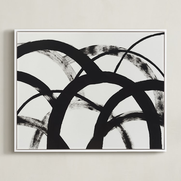 "Mountain Shadows No. 2" - Art Print in Shadow Black by Christina Flowers - Framed Canvas