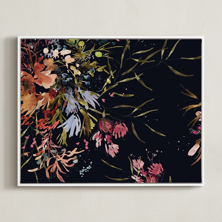 "Gardens" - Art Print in Ink by Kelly Ventura - Framed Canvas