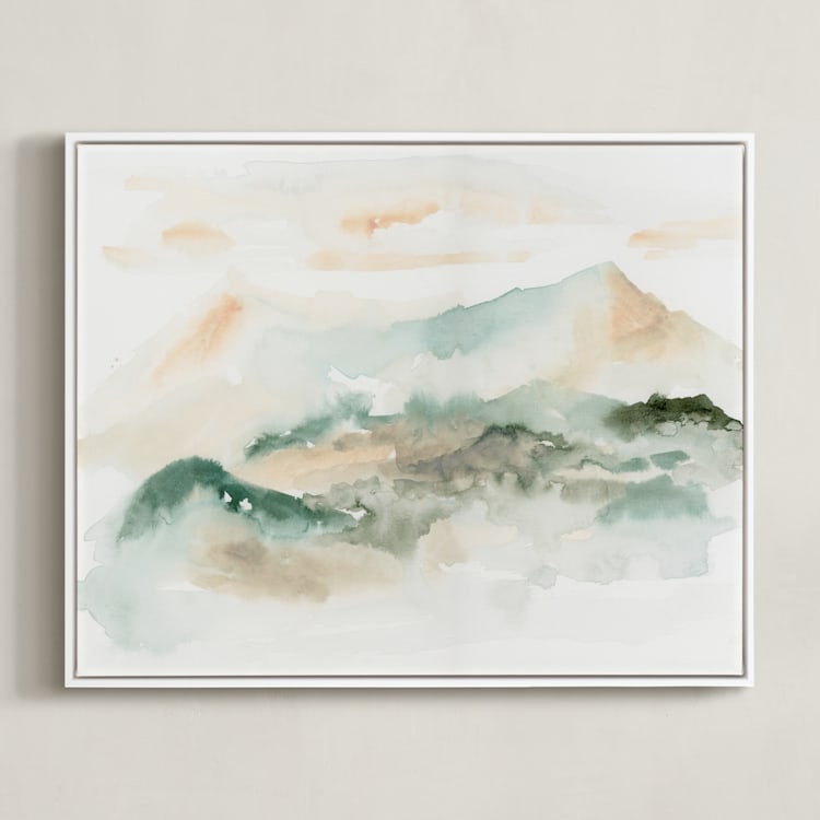 "Insight" - Art Print in Mist by Lindsay Megahed - Framed Canvas