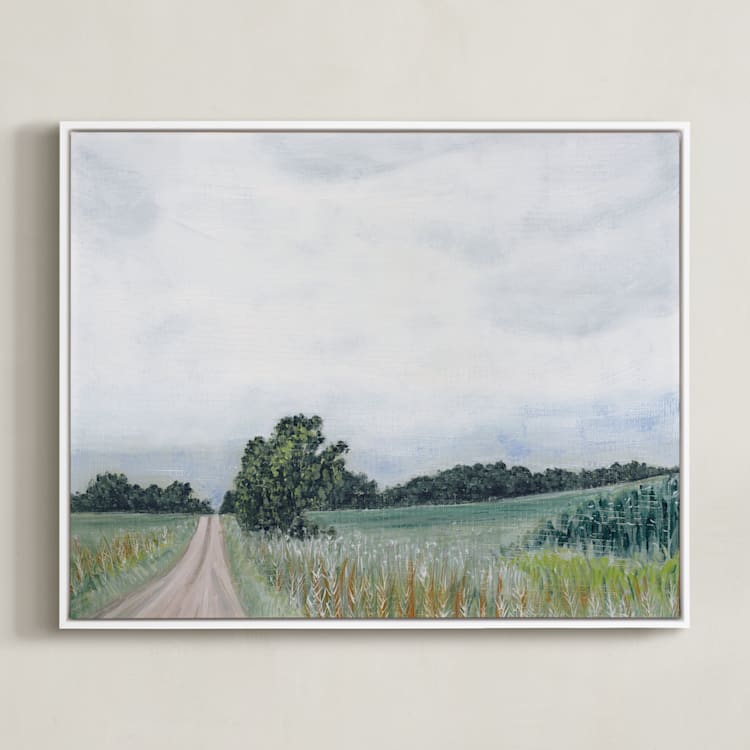 "Timeless" - Art Print in Fields of Green by Hettie Roberts - Framed Canvas
