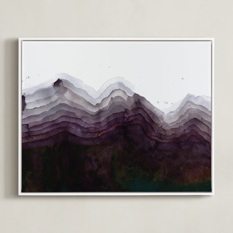 "The Mountain Side" - Art Print in Shades of Black by Kelsey McNatt - Framed Canvas