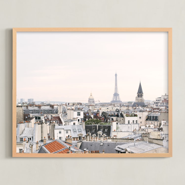 "French Dreams" - Art Print in Hazy Gray by Annie Montgomery - Framed