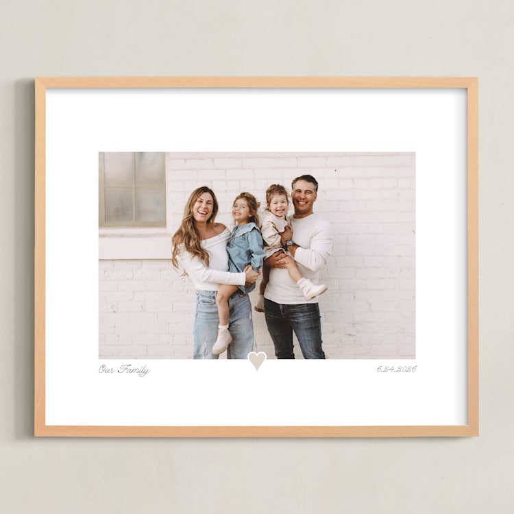 "With a Heart: Landscape Framed Photo" - Framed Photo in Taupe by Laura Hamm - Framed