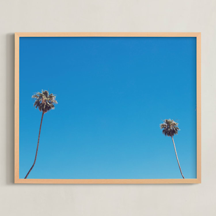 "Space & Boundaries I" - Art Print in Sky Blue by Caroline Mint - Framed
