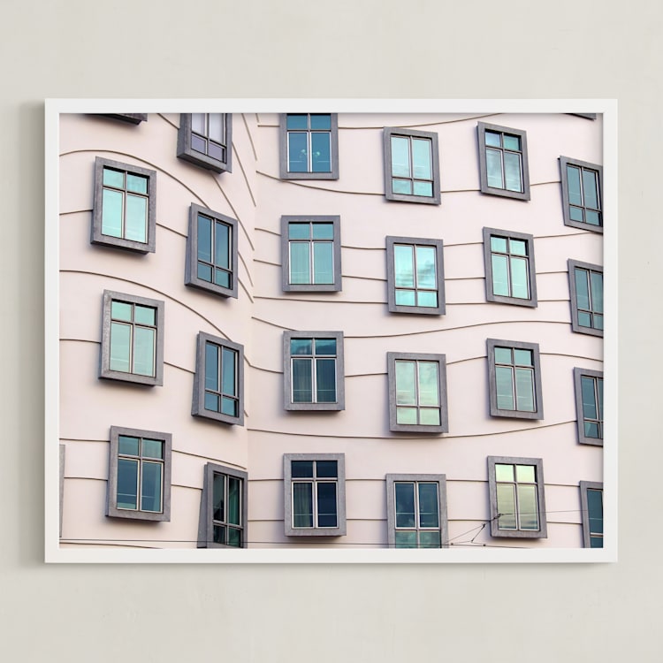 "Windows" - Art Print in Light Pink by Igor - Framed