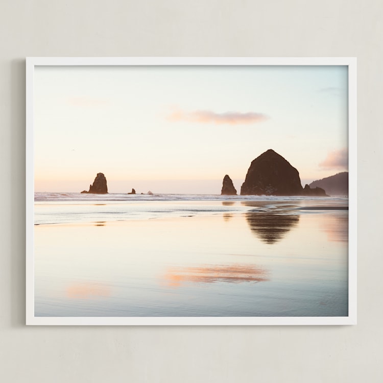 "Cannon Beach No. 1" - Art Print in Color by Kamala Nahas - Framed