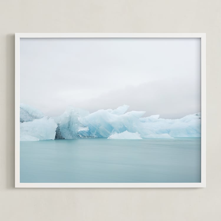 "Ice Age" - Art Print in Pale Blue Grey by Irene Suchocki - Framed