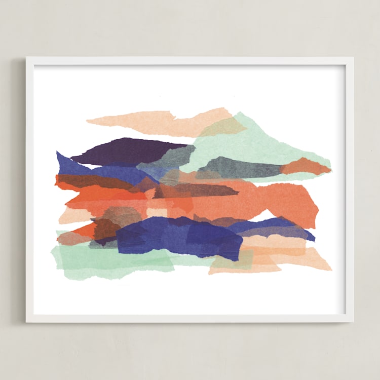 "mountain sunset one" - Art Print in golden hour by Carrie Moradi - Framed