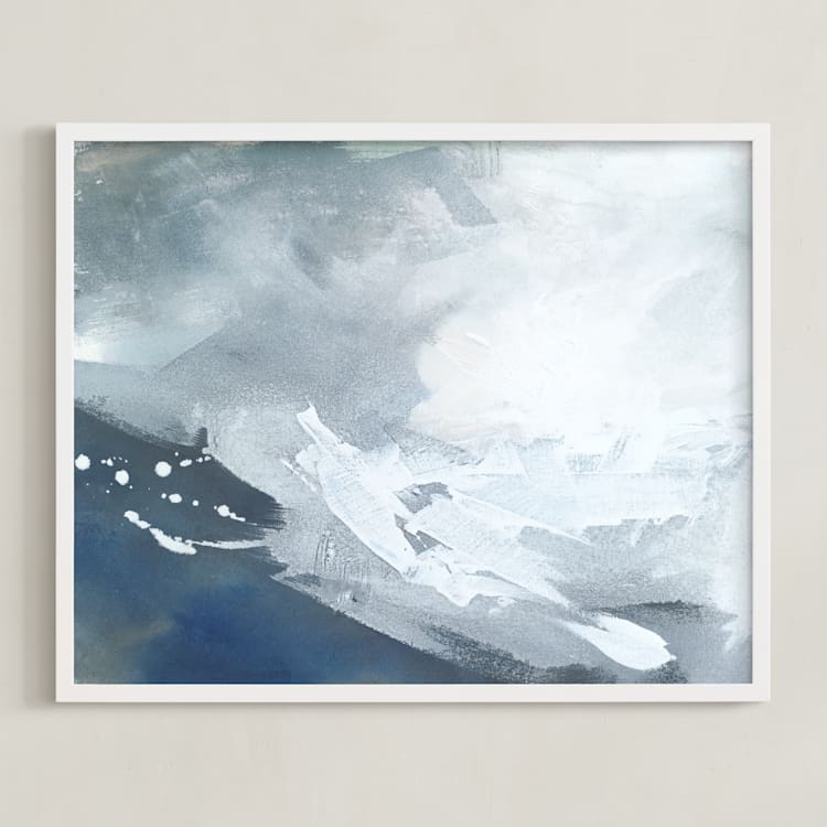 "Iron Sky" - Art Print in Iron grey/blue by Teodora Guererra - Framed