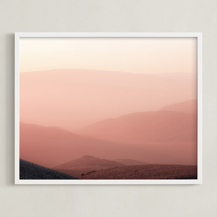 "Sunset at Aguereberry Point " - Art Print in Sunset Copper by Marker Girl - Framed
