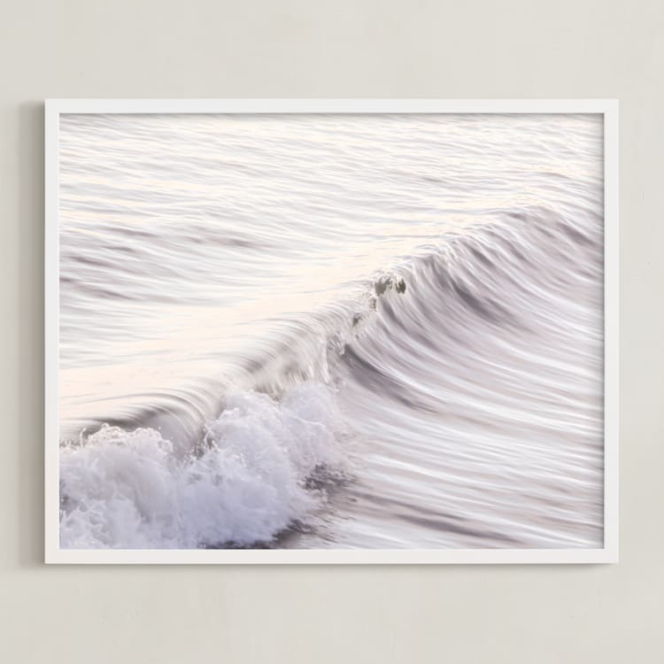 "Cayucos Soft Waves " - Art Print in Original Silver by Lisa Sundin - Framed