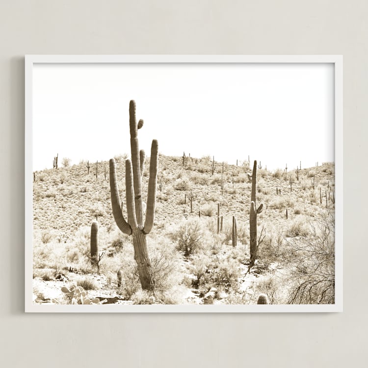 "Dusty Cacti" - Art Print in Dust by Lisa Assenmacher - Framed