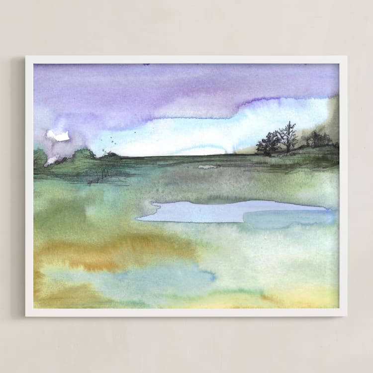 "Lavender Sky" - Art Print in Lavender by Sonal Nathwani - Framed
