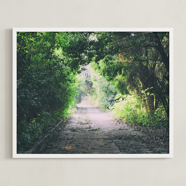 "Pathway" - Art Print in Forest by Carol Schiraldi - Framed