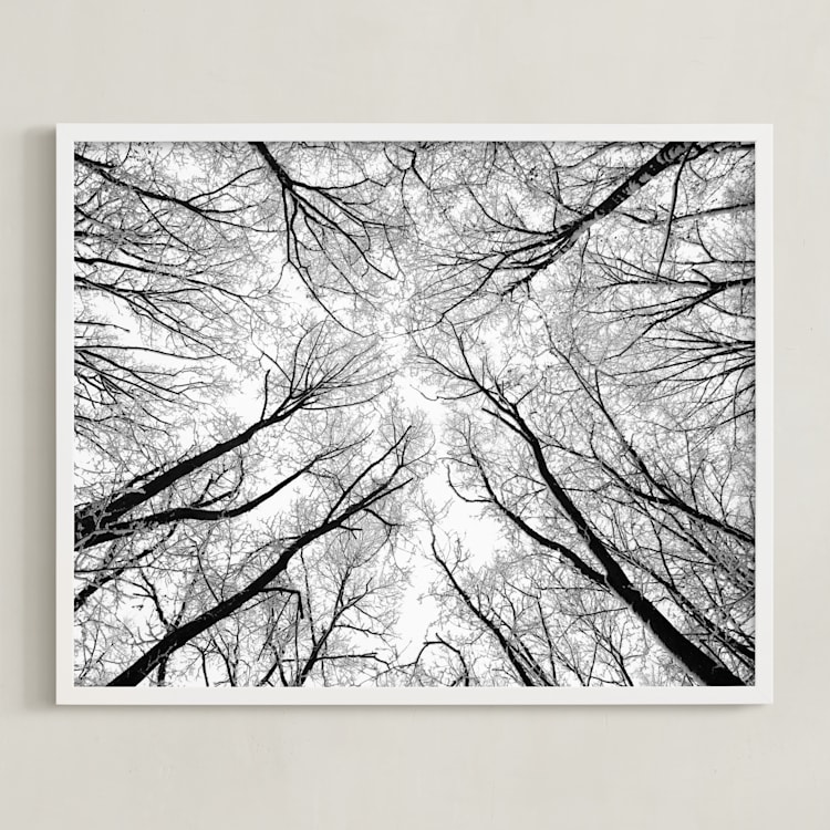 "Lost in the forest" - Art Print in Black and White by Magdalena Kucova - Framed