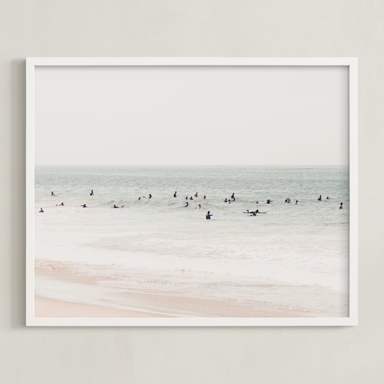 "Next To You In Malibu" - Art Print in Seascape Green by Summer Strauch - Framed