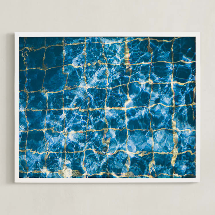 "Dive Right In" - Art Print in Water by Helen Makadia - Framed