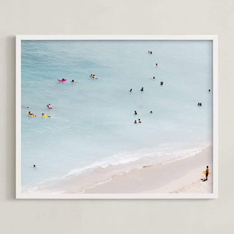 "IT'S A PARTY IN THE USA" - Art Print in Summer Blues by Summer Strauch - Framed