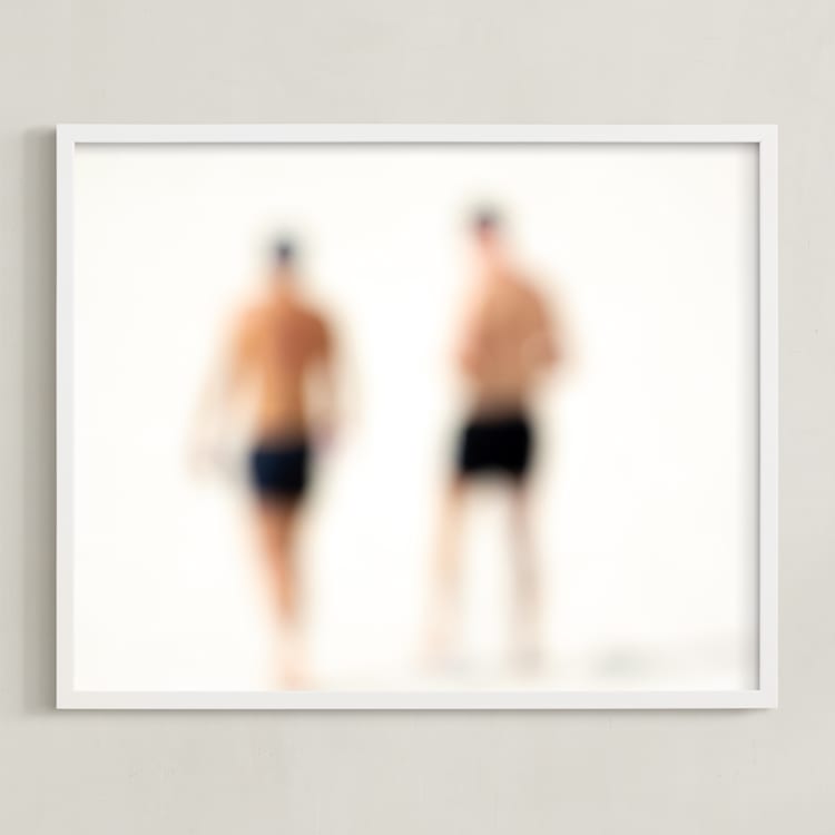 "Seaside #21" - Art Print in Summer tan by Tal Paz-Fridman - Framed