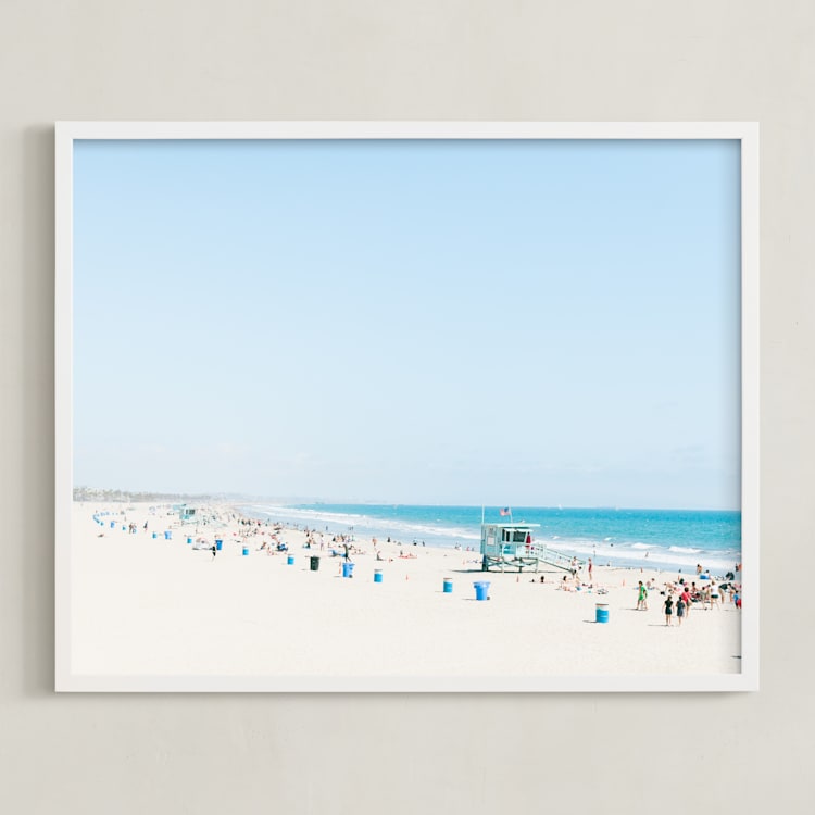 "Santa Monica Blues" - Art Print in Color by Jessica C Nugent - Framed