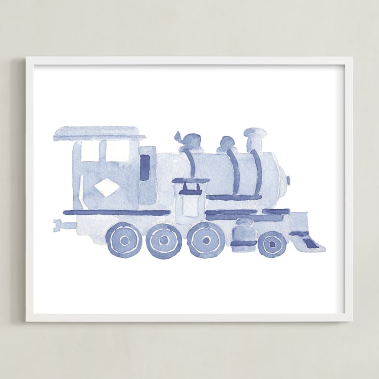 "Little Blue" - Art Print in Powder Blue by Lagniappe Paper - Framed