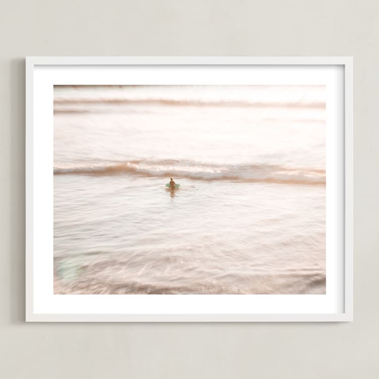 "Learning the Sea" - Art Print in Sunset Glow by Shannon Howard - Framed