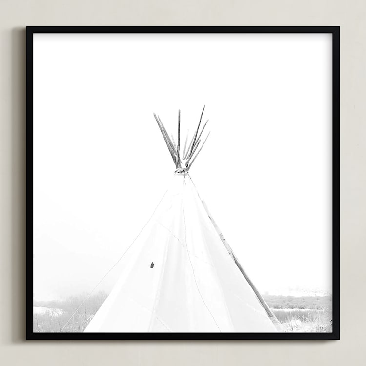 "Dwell in Possibility" - Art Print in Black and White by Land Collioure Le Coq - Framed
