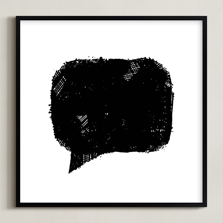 "This is how I feel today" - Art Print in Black & White by Melissa Ponicsan - Framed