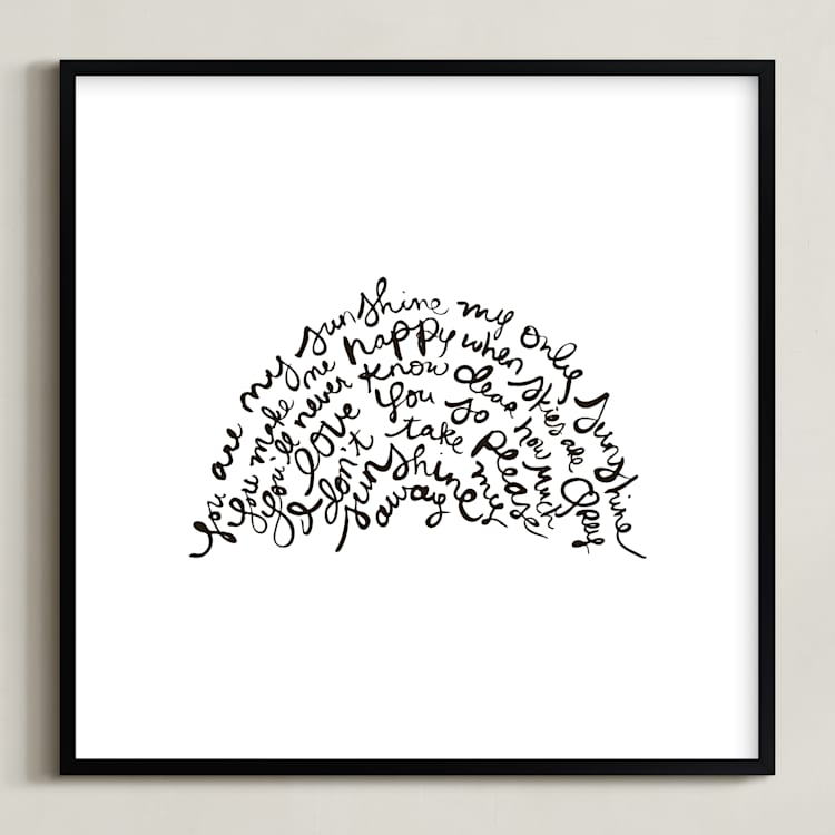 "You are my Rising Sunshine" - Art Print in Black by Dean Street - Framed