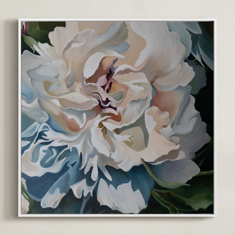 "Shadow Blues 2" - Art Print in Cool Blues by Mandy Trimble Leonard - Framed Canvas