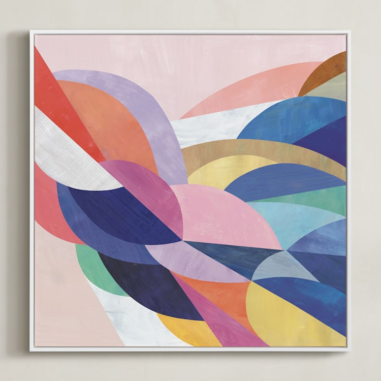"Architecture of Flow" - Art Print in Poppy by melanie mikecz - Framed Canvas