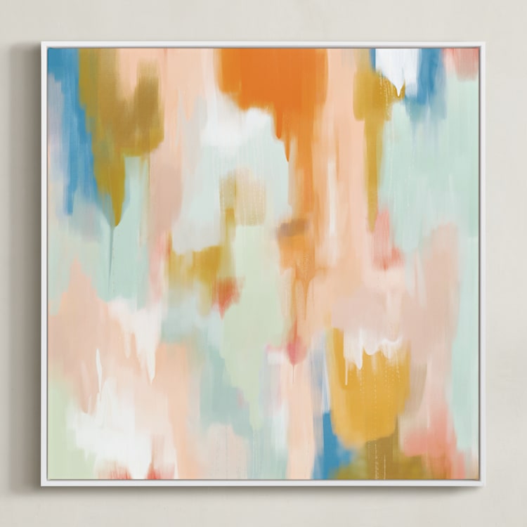 "Deserai" - Art Print in Desert Pink by Parima Studio - Framed Canvas