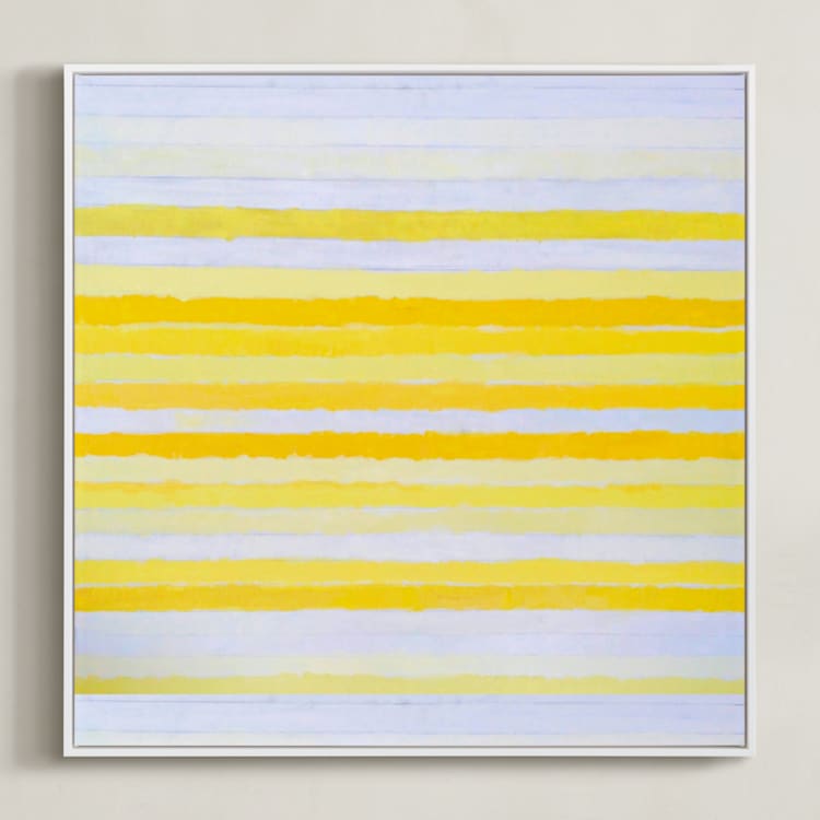 "an ode to agnes" - Art Print in bright sunny yellow by tina johnson - Framed Canvas