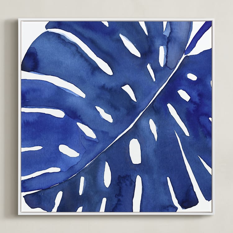 "Azul II" - Art Print in White by Luz Alliati - Framed Canvas