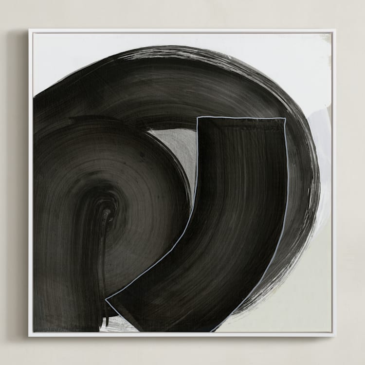"Fitting Together II" - Art Print in Chalkboard by Kirsta Benedetti - Framed Canvas